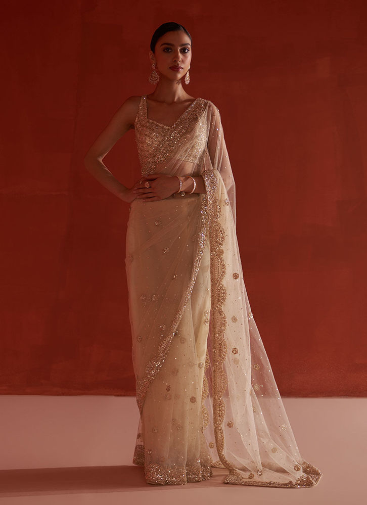 Picture of Gold Net Saree