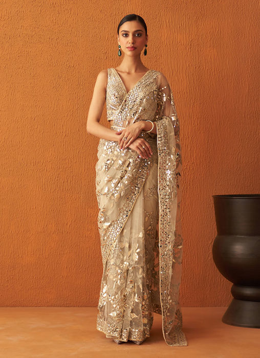 Picture of Gold Net Saree