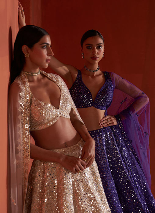 Ivory Raw Silk Lehnga Set