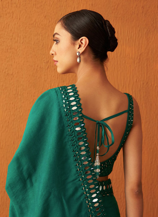 Myrtle Green Silk Saree
