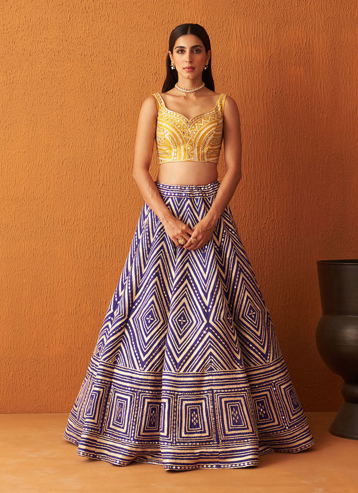 Picture of Purple Raw Silk Lehnga Set