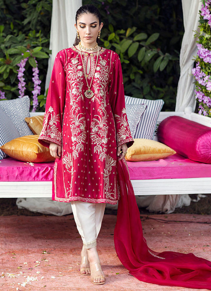 Picture of Isla Crimson Shirt and Dupatta