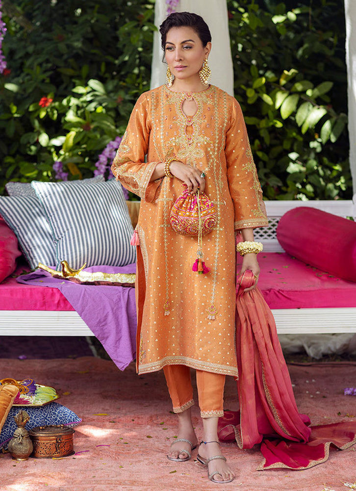 Picture of Layla Peach Shirt and Dupatta.