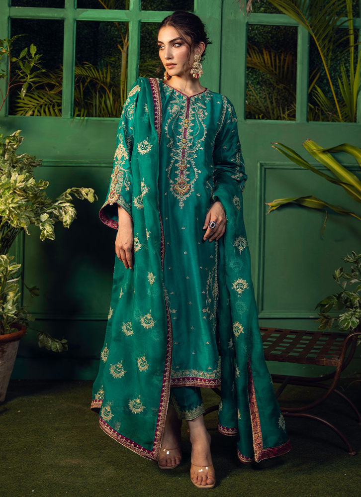 Picture of Neema deep Emerald embellished kurta with Dupatta