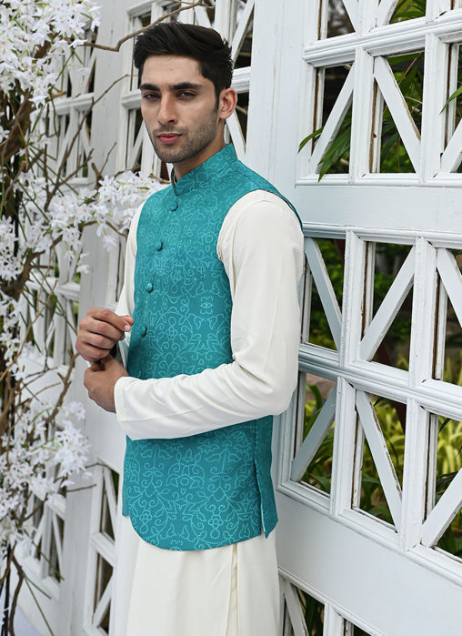 Rana Teal Waistcoat