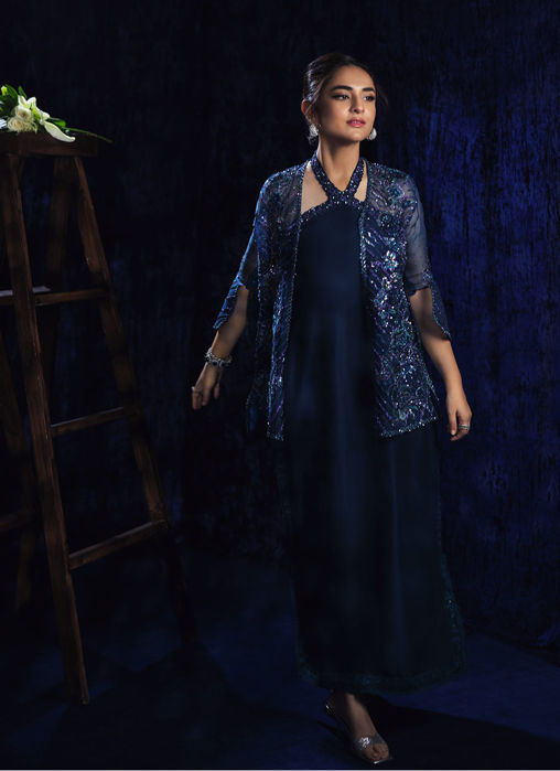 Marilyn Teal Jacket and Sheath Dress