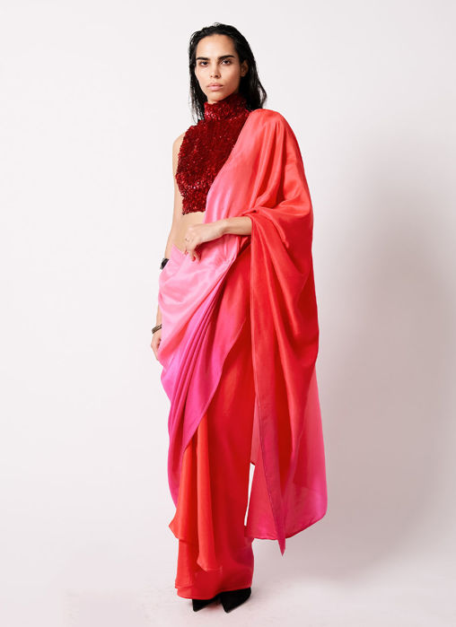 Tasha Top with Ombre Masai Godet Sari