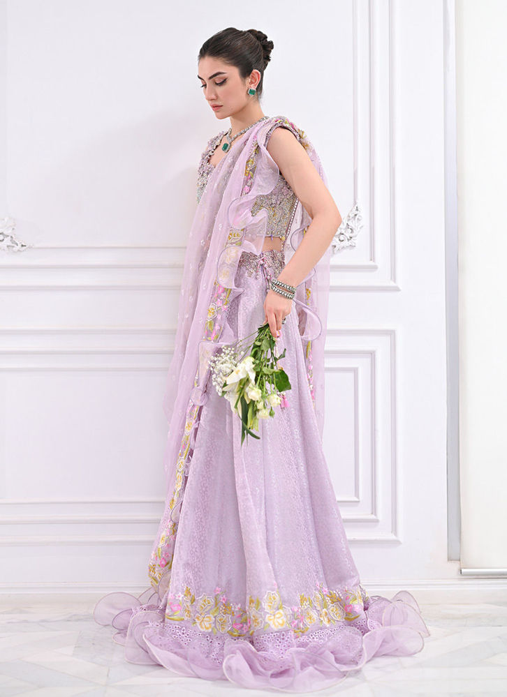 Picture of Labella Lavender Lengha choli with Draped Dupatta