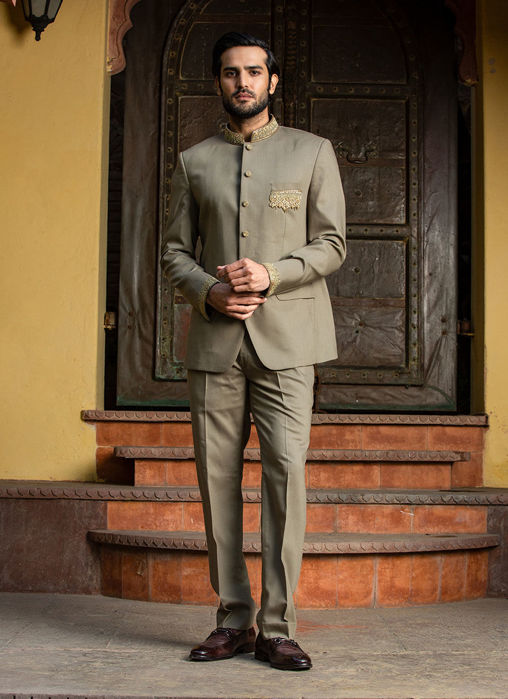 OLIVE GREEN JODHPURI SUIT