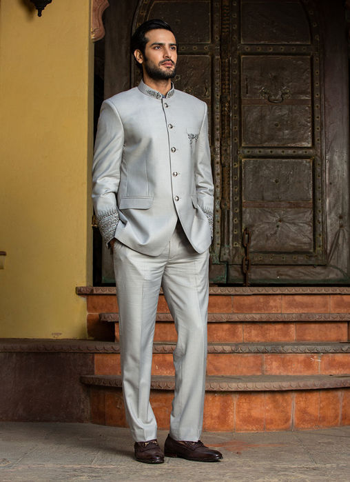 SILVER GREY JODHPUR SUIT