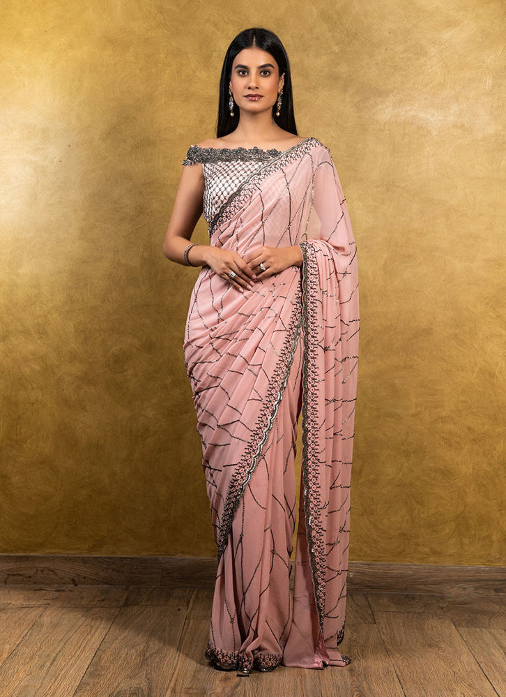 Picture of Soft Rose Georgette Saree