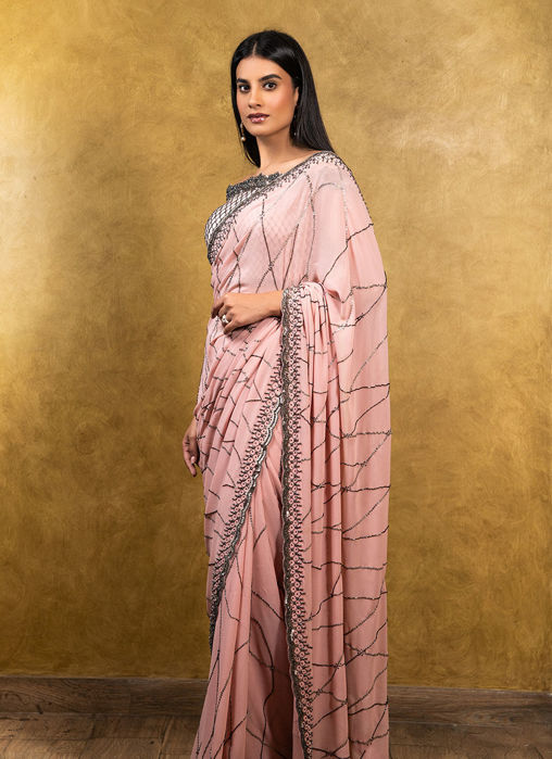 Soft Rose Georgette Saree