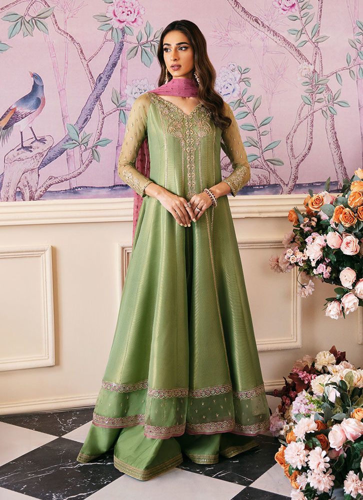Picture of Anisa Apple Green Kalidaar And Dupatta
