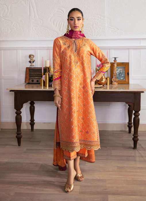 Aleen Apricot Shirt And Dupatta