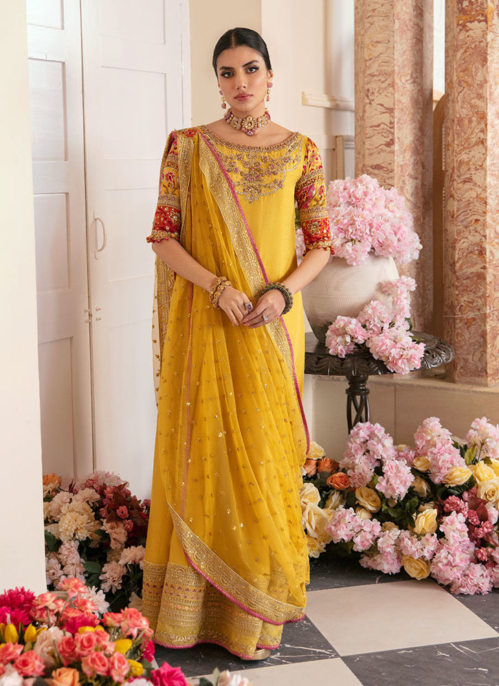 Picture of Aqiq Kiwi Kalidaar And Draped Dupatta