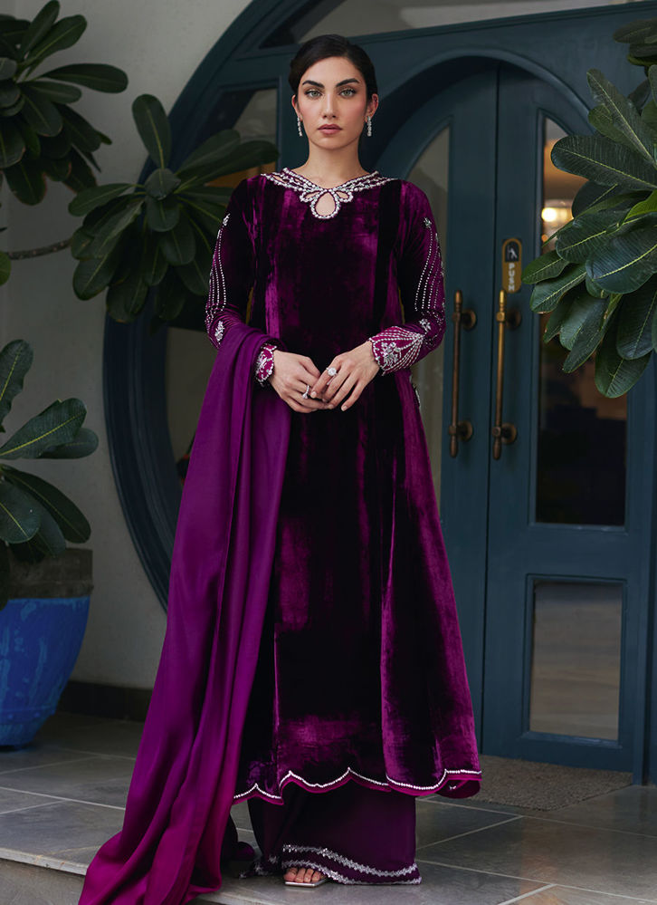 Picture of NUHA PLUM SHIRT AND SILK DUPATTA