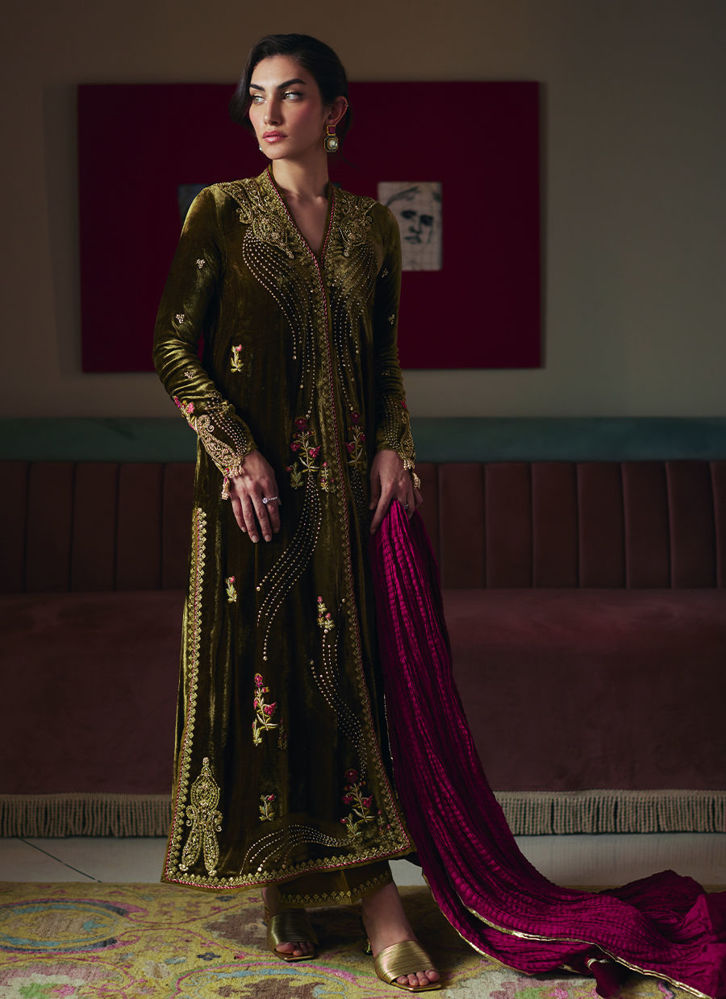 Picture of Shahd Olive Shirt And Dupatta