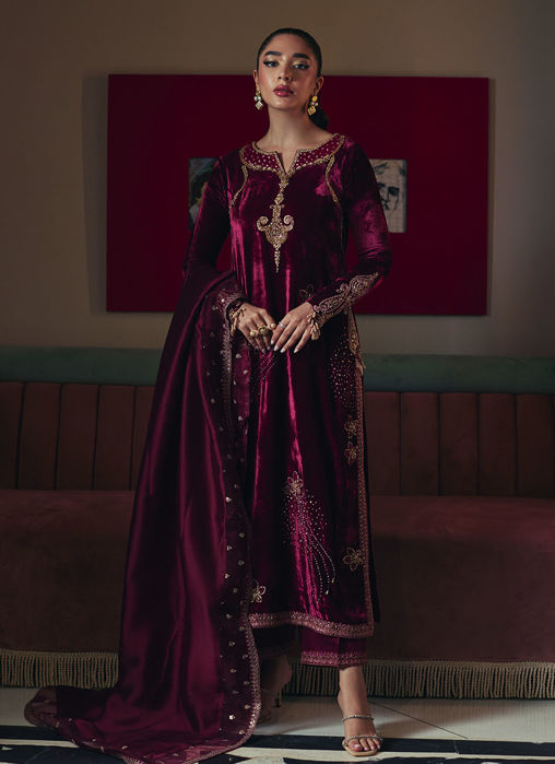 Verina Crimson Shirt And Dupatta