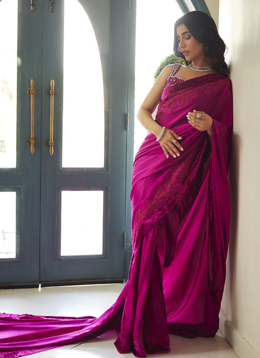 Zermine Magenta Saree