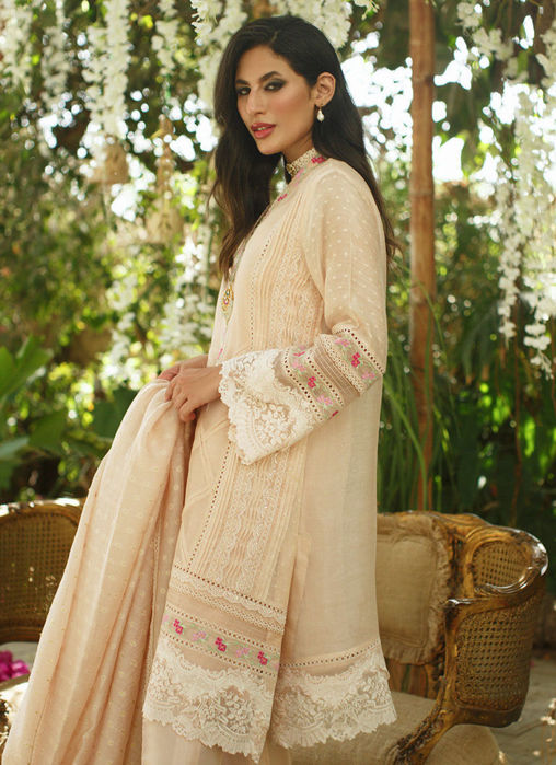 Peach Elsie Shirt and Dupatta