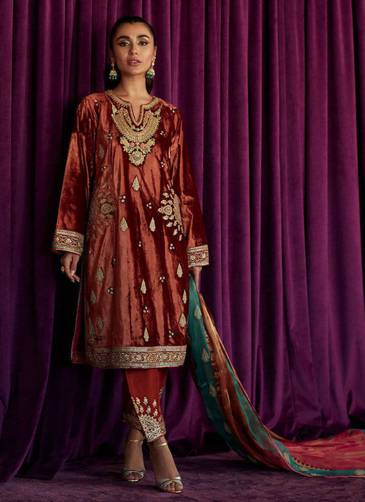 Picture of Mae Burnt Orange Shirt and Dupatta