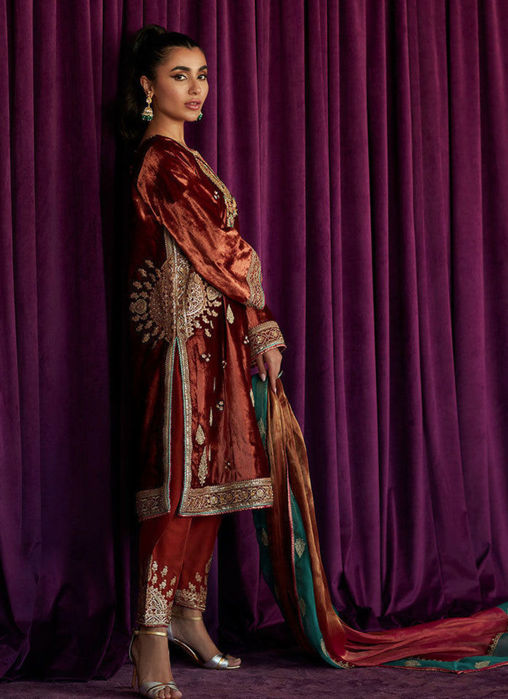 Mae Burnt Orange Shirt and Dupatta