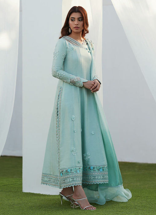 Anabella Aqua Kalidaar and Draped Dupatta