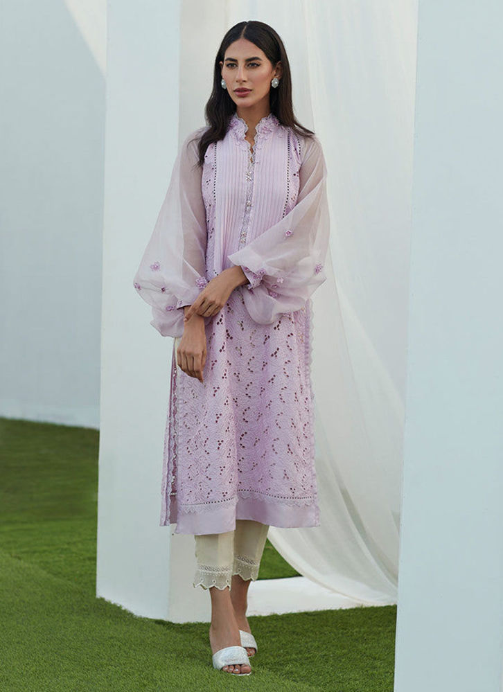 Picture of Fay Lavender Silk Cutwork Shirt