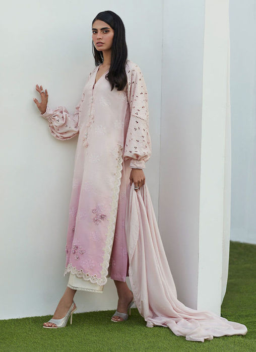 May Blush Cutwork Shirt and Dupatta