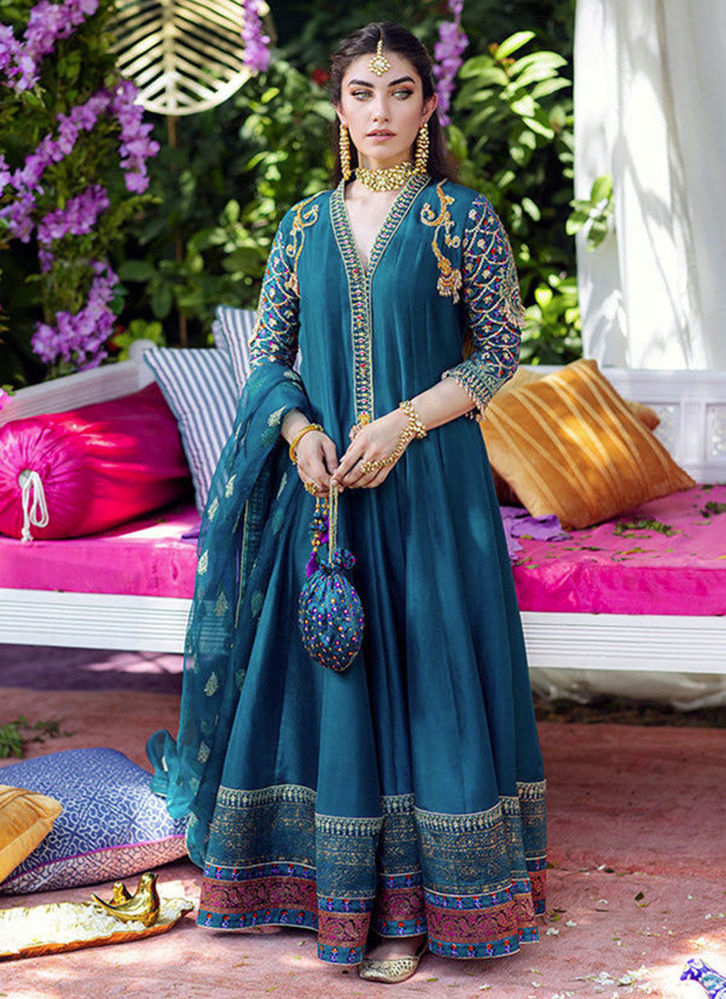 Picture of Zaira Teal Kalidaar and dupatta
