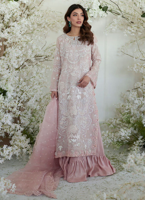 Temperly Pink Maxi Shirt and Dupatta