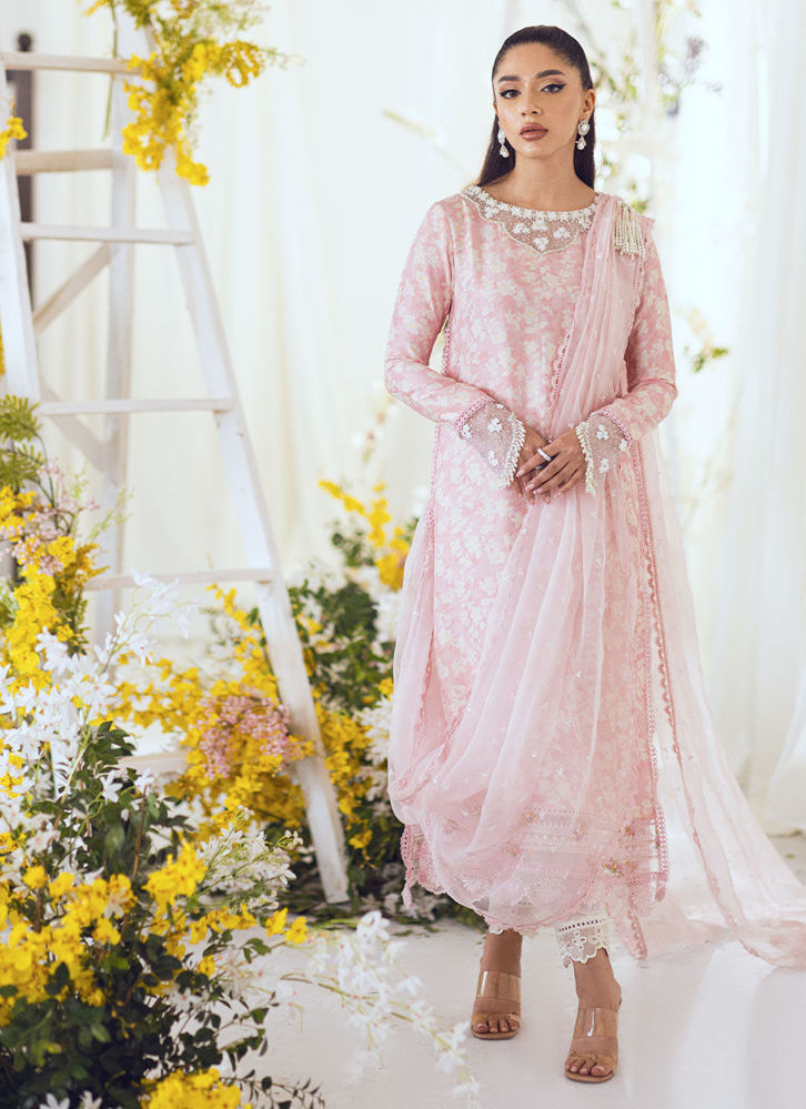Picture of Olea Blush Silk Shirt And Pre-Draped Dupatta