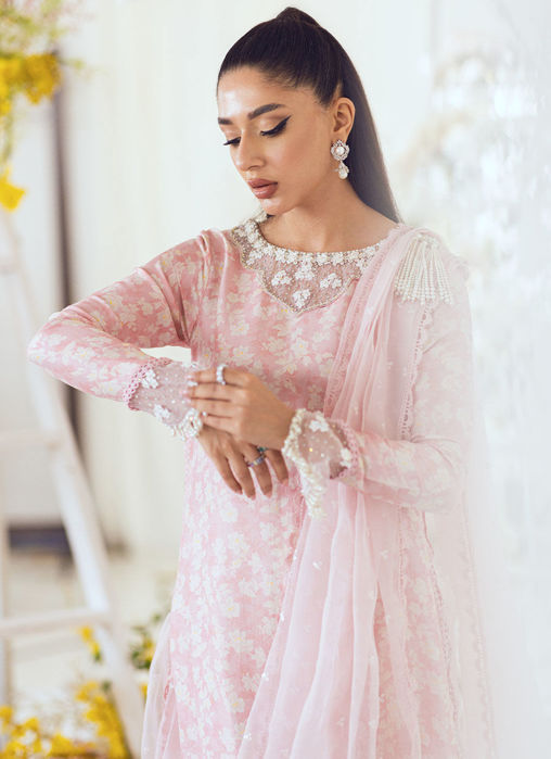 Olea Blush Silk Shirt And Pre-Draped Dupatta