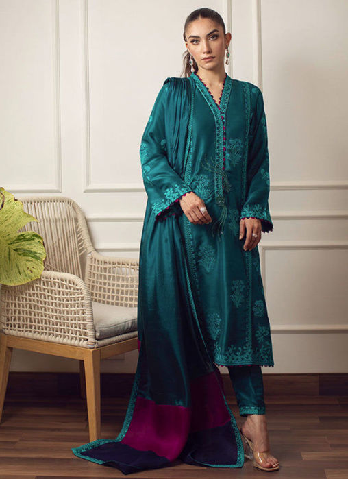 Saki Emerald Shirt and Dupatta
