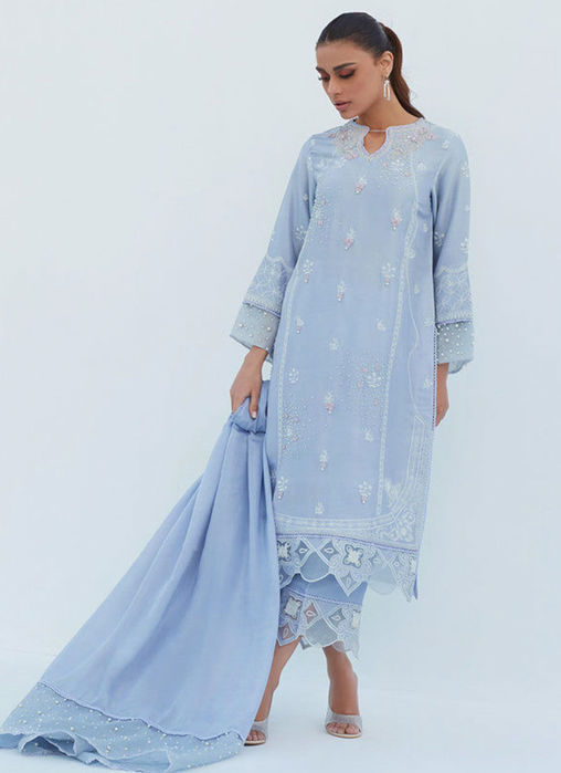 Sheryl Periwinkle Shirt And Dupatta
