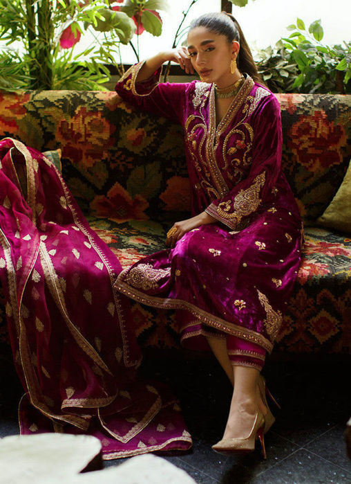 Miyera Berry Shirt and Dupatta