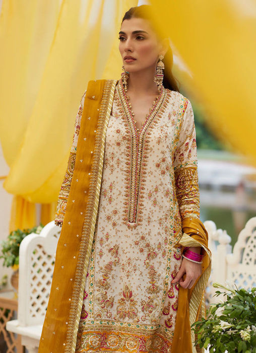 Alizeh Ivory Block Print Kurta