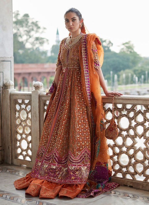 Imaan Mehndi Rust Kalidaar Bridal