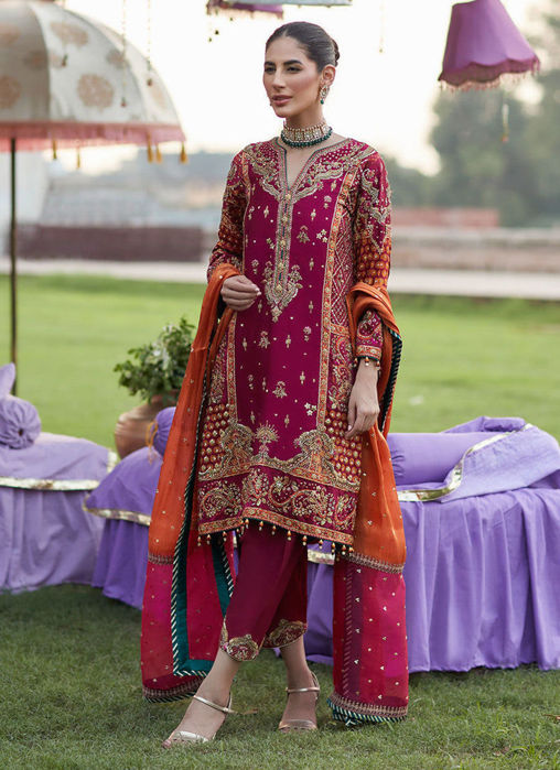 Fati Maroon Mehndi Bp Kurta