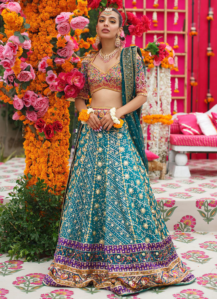 Picture of Jade Peacock Lengha Choli