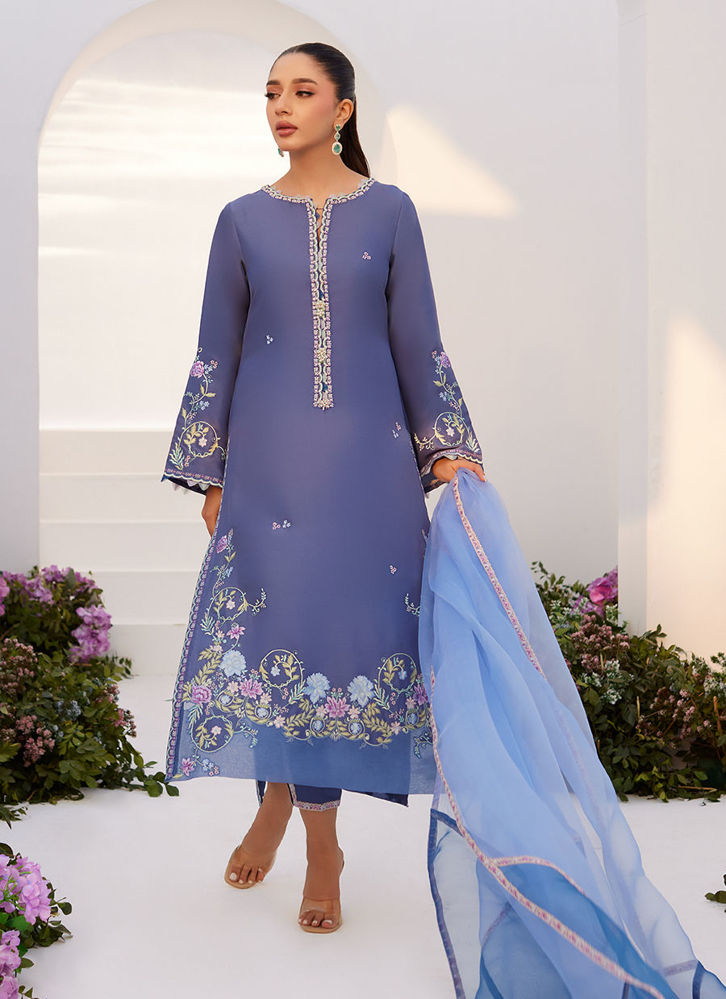 Picture of Alo Blue Embroidered Shirt & Dupatta