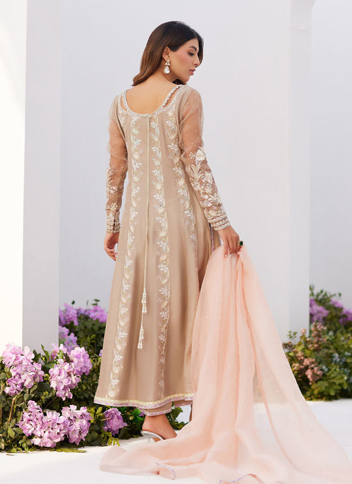 Charlene Sand embroidered kalidaar with dupatta