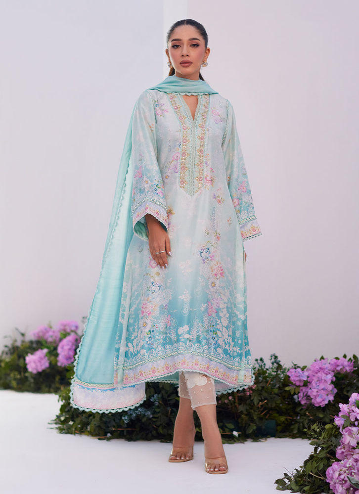 Picture of Cyan Ombre Shirt and Dupatta