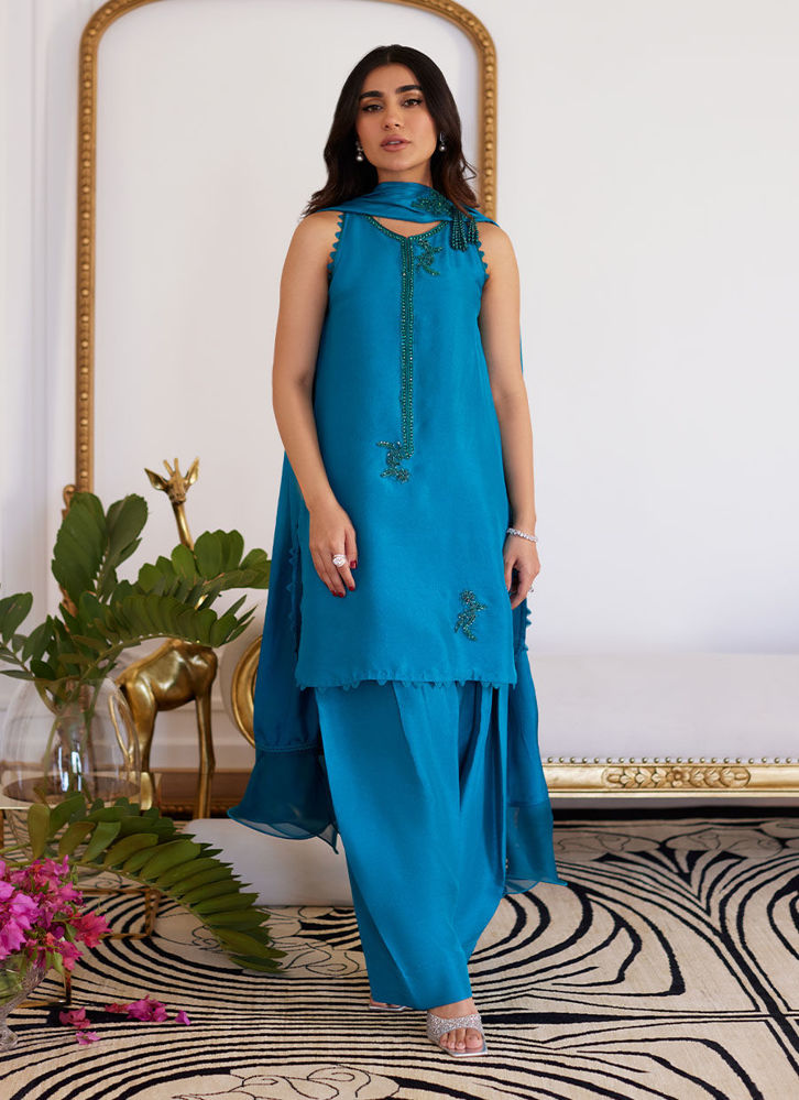 Picture of Lilou Raw Silk Shirt With Dupatta