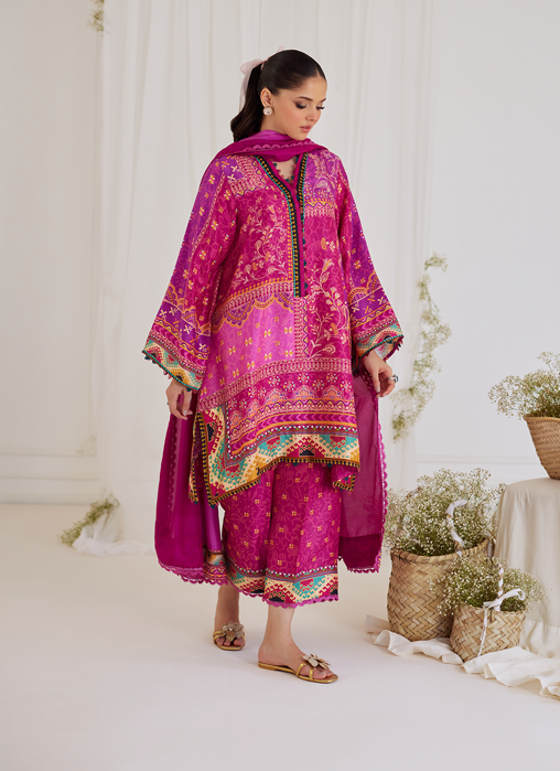 Luz Magenta Shirt & Dupatta