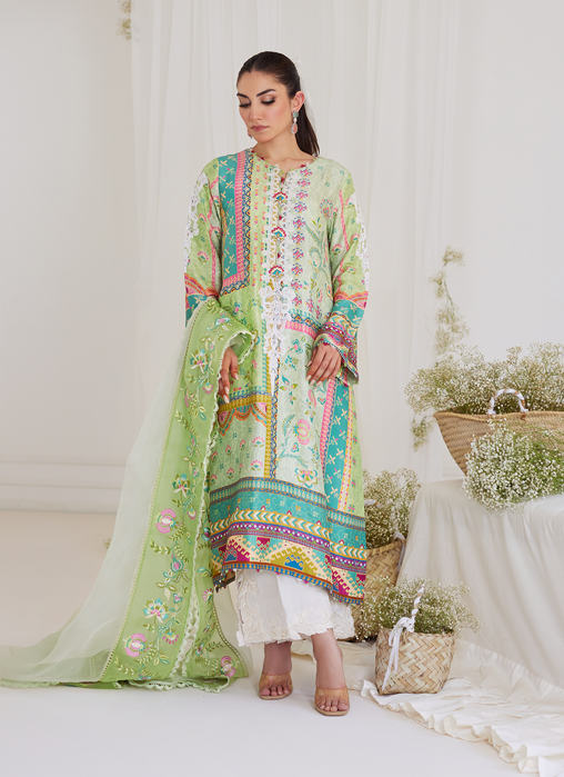 Marta Apple Green Shirt & Dupatta
