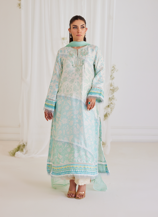 Carman Aqua Shirt & Dupatta
