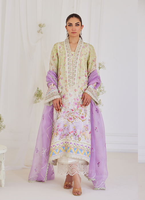 Renata Shirt with Embroidered Dupatta