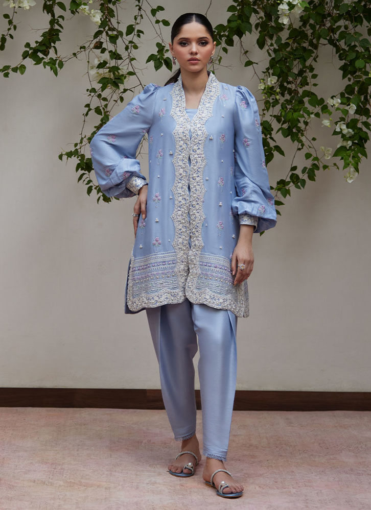 Picture of Marat Periwinkle Embroidered Jacket