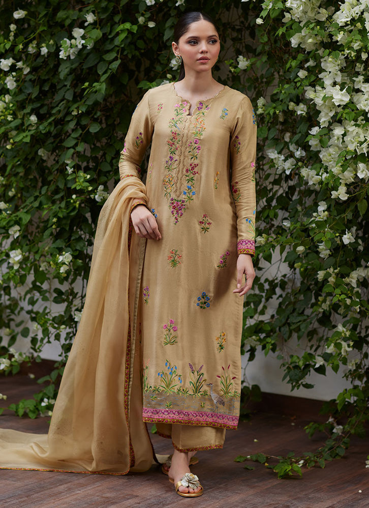 Picture of Sintra embroidered raw silk shirt and dupatta